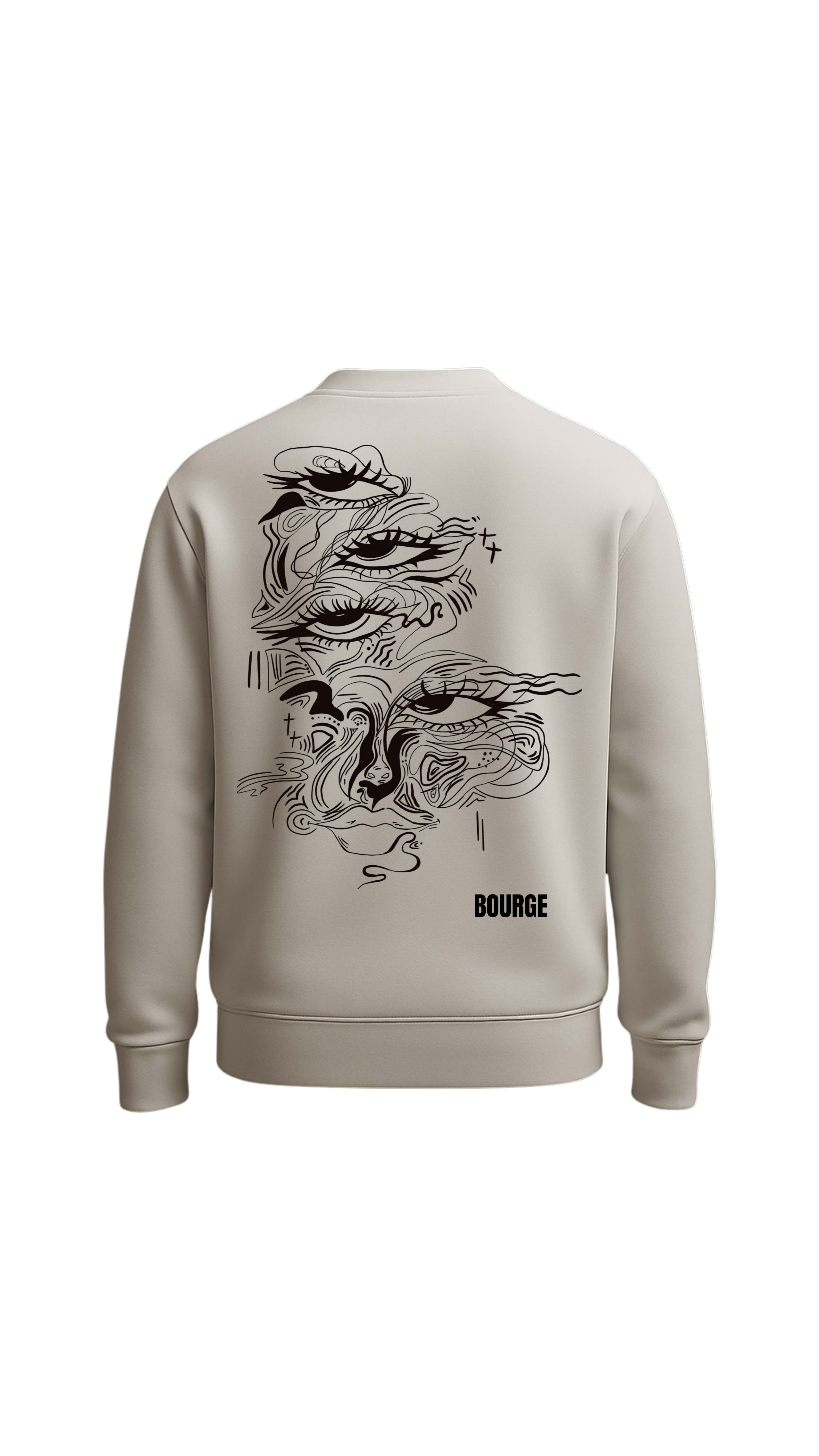 Pull yeux noir et blanc