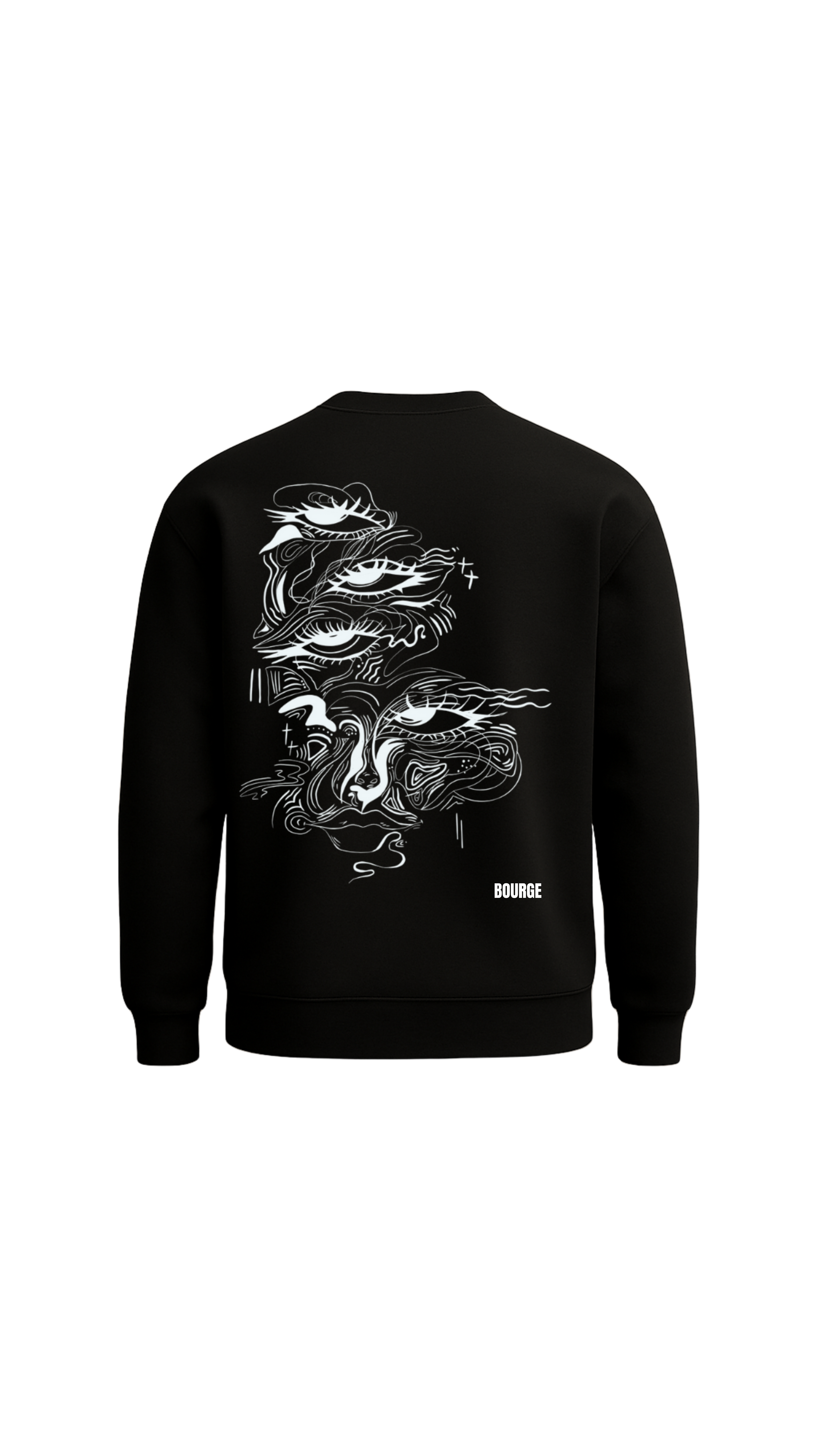 Pull yeux noir et blanc